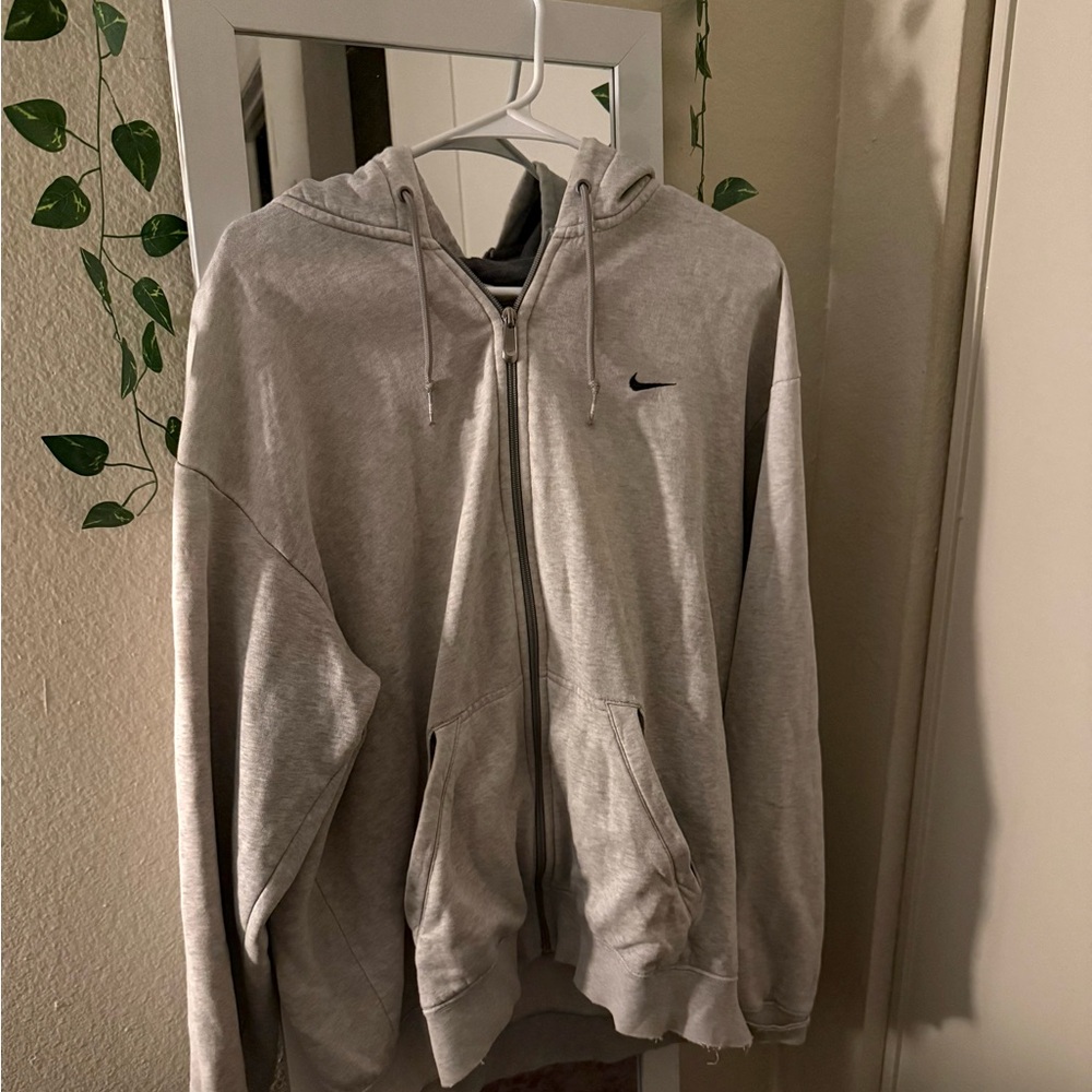 Nike Men's Zip-Up Gray Sweater